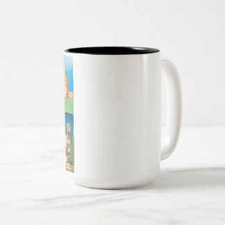 Churches of New Mexico! Original art! Two-Tone Coffee Mug