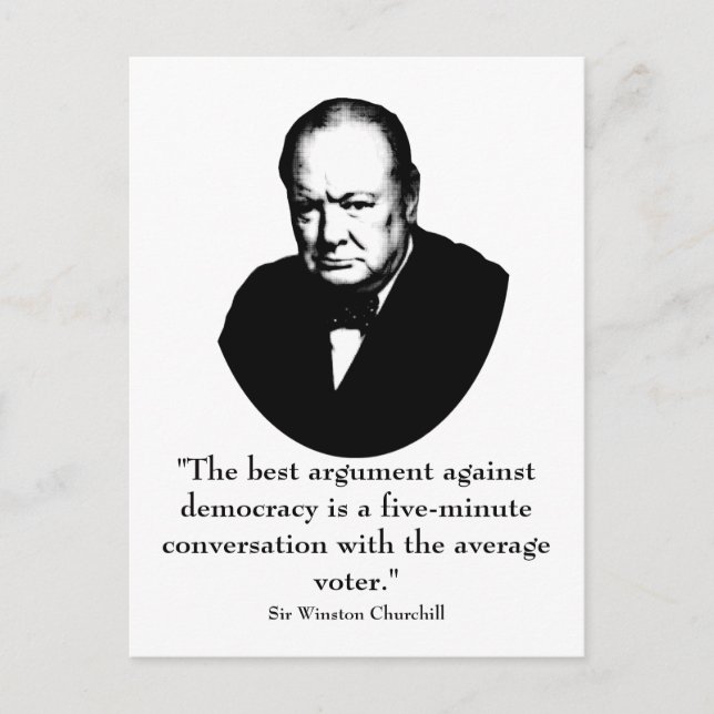 Churchill and Funny Quote Postcard (Front)