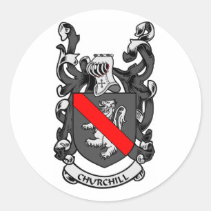 CHURCHILL Coat of Arms Classic Round Sticker
