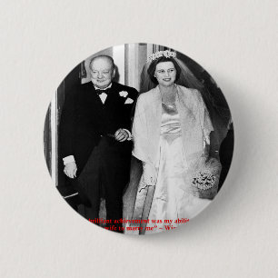 Churchill & Famous Marriage Quote 6 Cm Round Badge