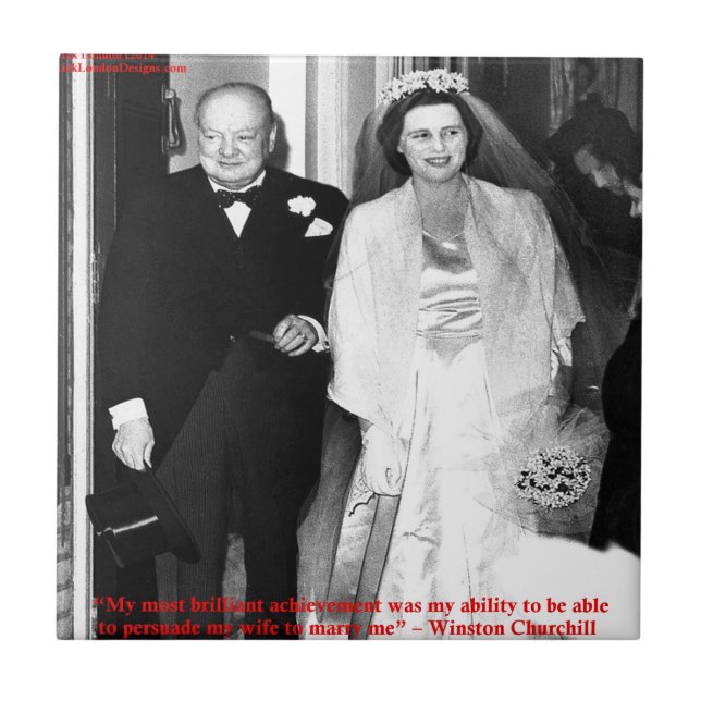 Churchill & Famous Marriage Quote Tile (Front)