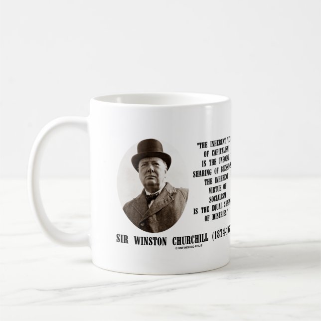 Churchill Inherent Vice Of Capitalism Virtue Quote Coffee Mug (Left)