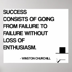 Churchill Motivational Quote - Success Poster