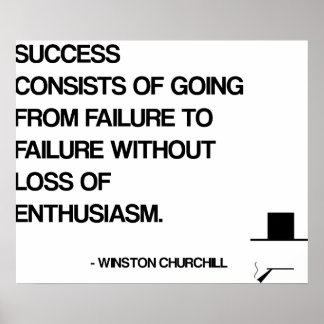 Churchill Motivational Quote - Success Poster