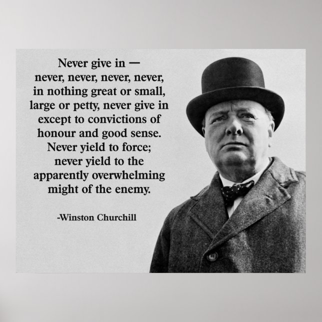 Churchill Never Give In Poster (Front)