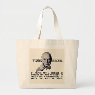 Churchill on Conservatives and Liberals Large Tote Bag