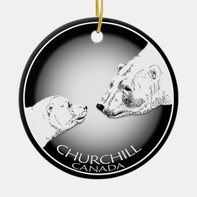 Churchill Ornament Personalised Polar Bear Souveni (Front)