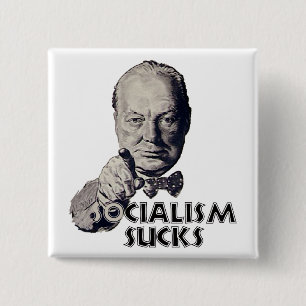 Churchill Quote: Socialism Sucks! 15 Cm Square Badge