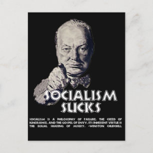 Churchill Quote:  Socialism Sucks! Postcard