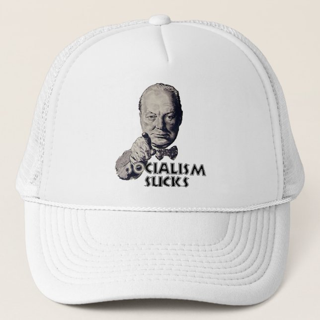 Churchill Quote: Socialism Sucks! Trucker Hat (Front)