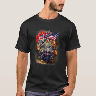 Churchill, Roosevelt and Stalin Riding Motorcycle  T-Shirt