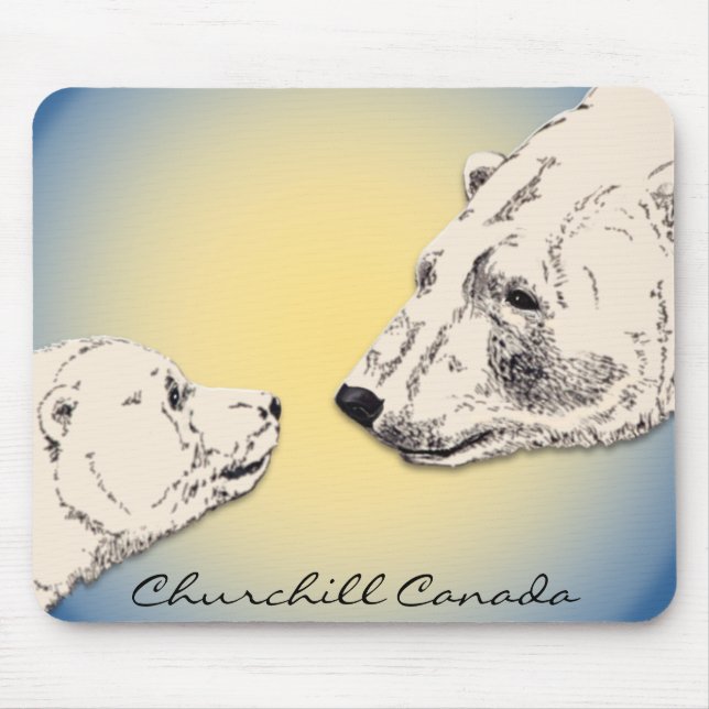 Churchill Souvenir Mousepad Polar Bear Art Gifts (Front)
