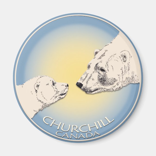 Churchill Souvenirs Polar Bear Art Magnets & Gifts (Front)