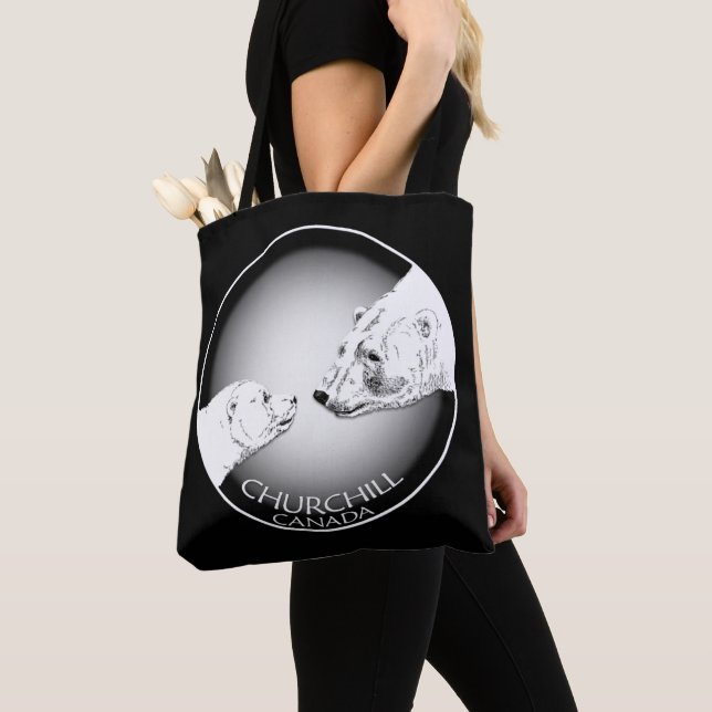 Churchill Souvenirs Polar Bear Art Shirts & Gifts Tote Bag (Close Up)