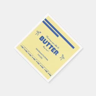 Churning a Year Older Butter Birthday Napkin