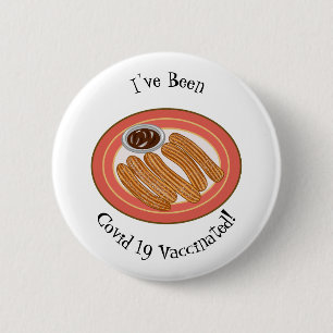 Churro cartoon illustration 6 cm round badge
