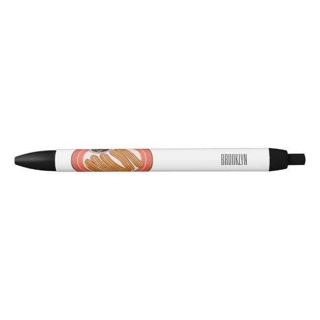 Churro cartoon illustration  black ink pen (Front)