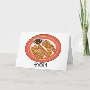 Churro cartoon illustration card