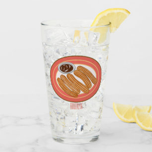 Churro cartoon illustration  glass