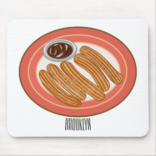Churro cartoon illustration mouse pad