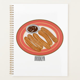 Churro cartoon illustration planner