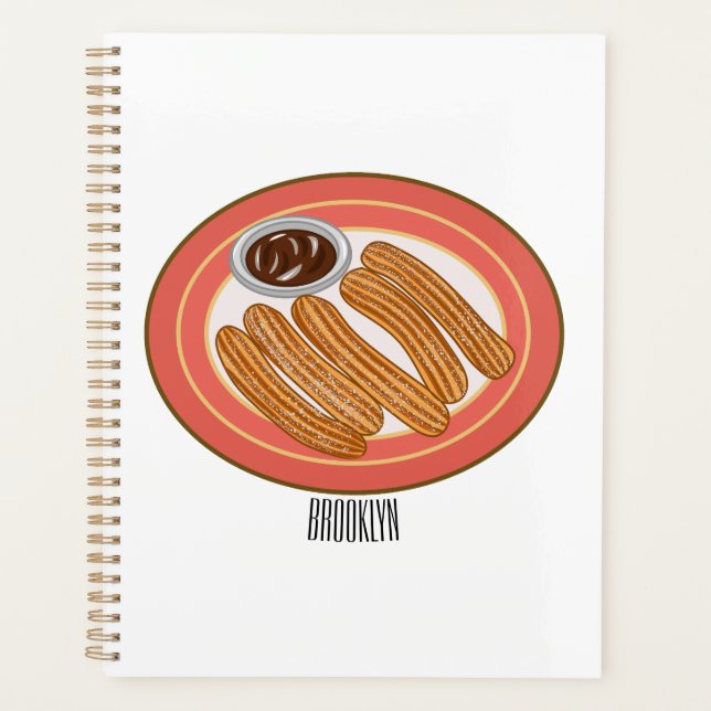 Churro cartoon illustration planner (Front)