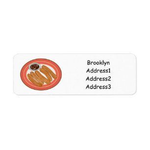 Churro cartoon illustration return address label