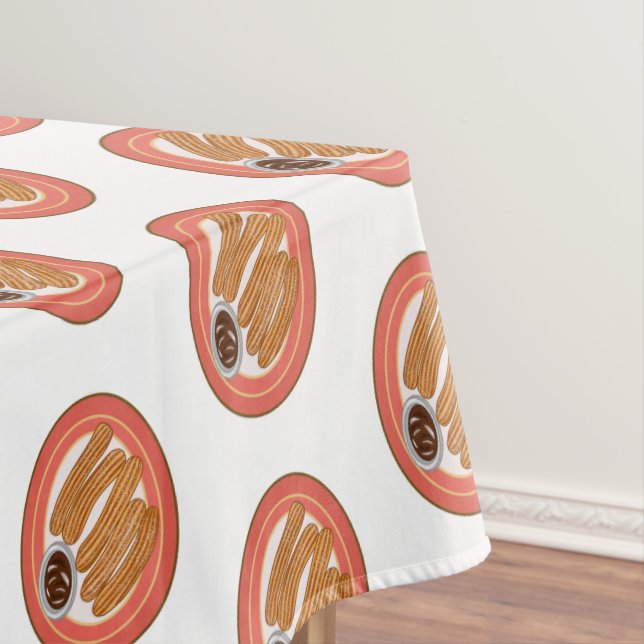 Churro cartoon illustration tablecloth (In Situ)