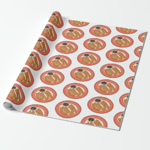 Churro cartoon illustration wrapping paper