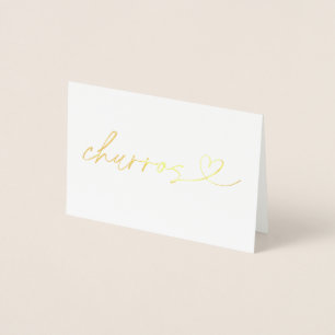 Churros Pops Food Label Wedding Table Card