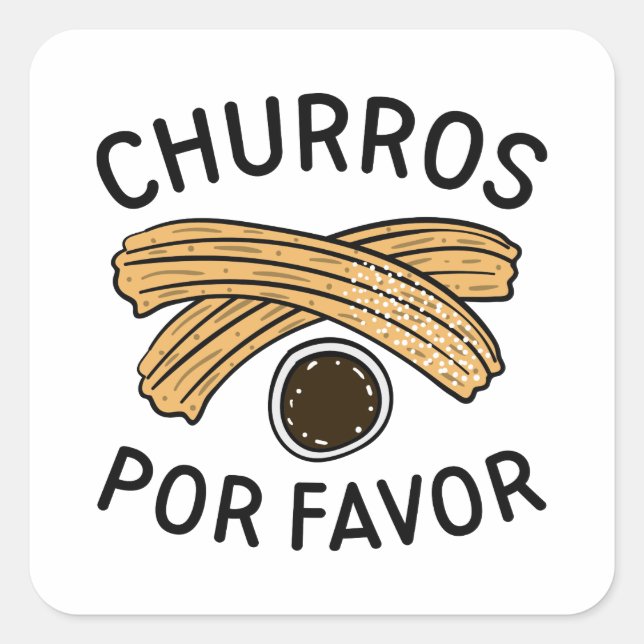 Churros Por Favour Square Sticker (Front)