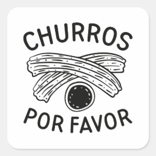 Churros Por Favour Square Sticker