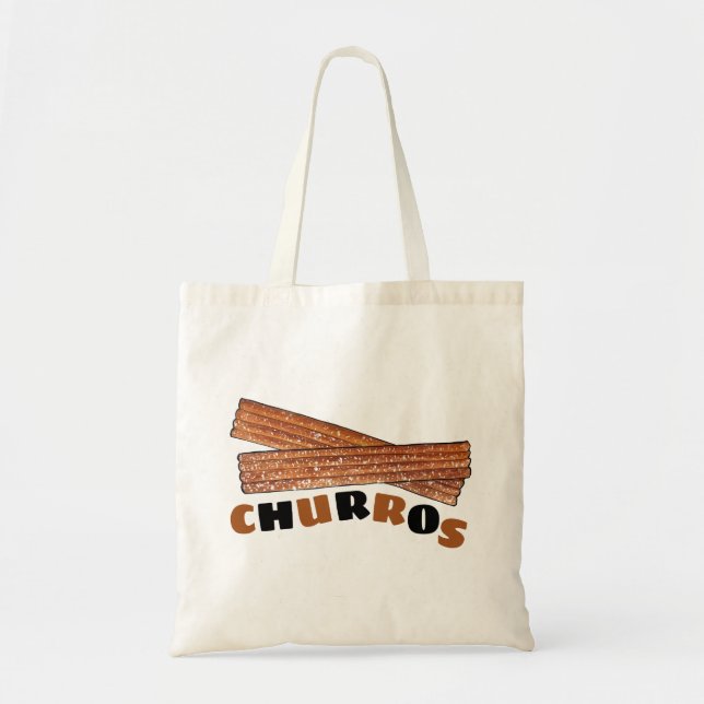 CHURROS Spanish Portuguese Fried Churro Pastry Tote Bag (Front)