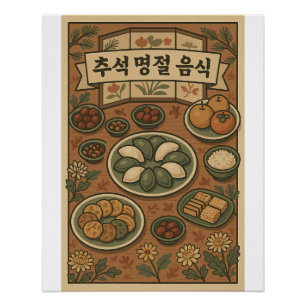 Chuseok Table of Traditions – Korean Festival Food Poster
