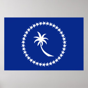 Chuuk, Micronesia flag Poster