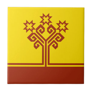 Chuvashia Flag Ceramic Tile