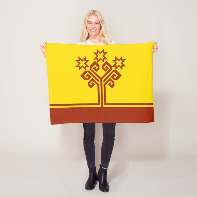 Chuvashia Flag Fleece Blanket (In Situ)