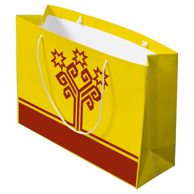 Chuvashia Flag Large Gift Bag (Back Angled)