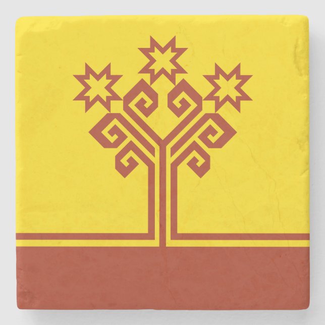 Chuvashia Flag Stone Coaster (Front)
