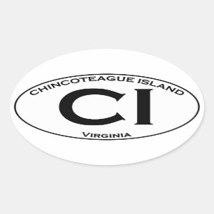 CI  - Chincoteague Island Oval Logo Sticker