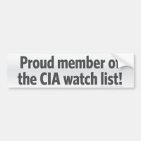 CIA Watch List Bumper Sticker