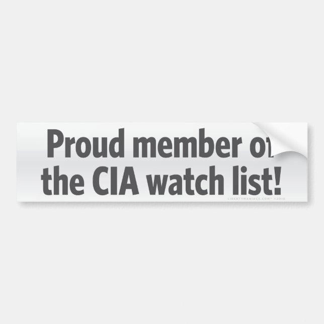 CIA Watch List Bumper Sticker (Front)