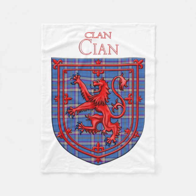 Cian of Ely Tartan Scottish Plaid Fleece Blanket (Front)