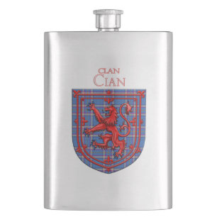 Cian of Ely Tartan Scottish Plaid Hip Flask