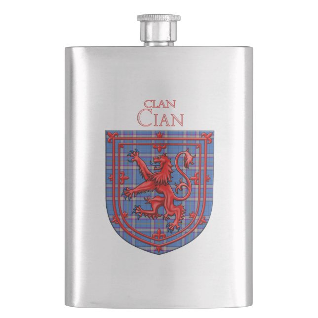 Cian of Ely Tartan Scottish Plaid Hip Flask (Front)