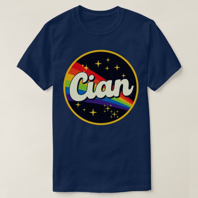 Cian Rainbow In Space Vintage Style T-Shirt (Design Front)