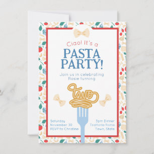 Ciao 2nd Birthday Pasta Party Italian Second  Invitation