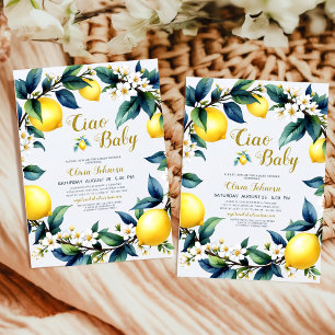 Ciao Baby Amalfi Citrus Lemon Wreath Baby Shower Invitation