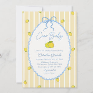 Ciao Baby Blue Lemon Baby Shower Invitation