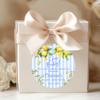Ciao Baby Blue Stripe Lemon Baby Shower Thank you 